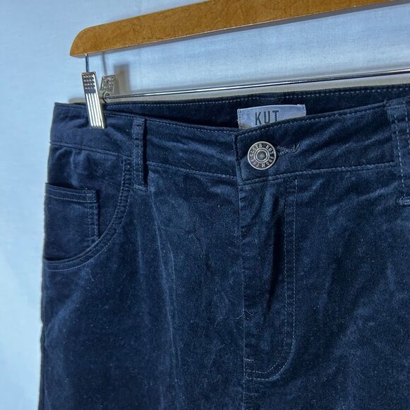 Kut From The Kloth NWT Women's Black Velvet High Rise Flare Jeans Size 12 - Picture 5 of 15